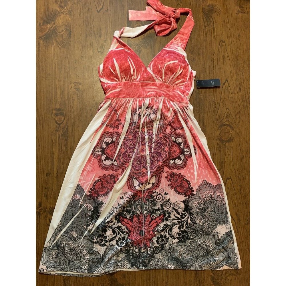 New Women’s INGEAR Swim Suit Cover Up Dress Pink Black White Size Small S NWT